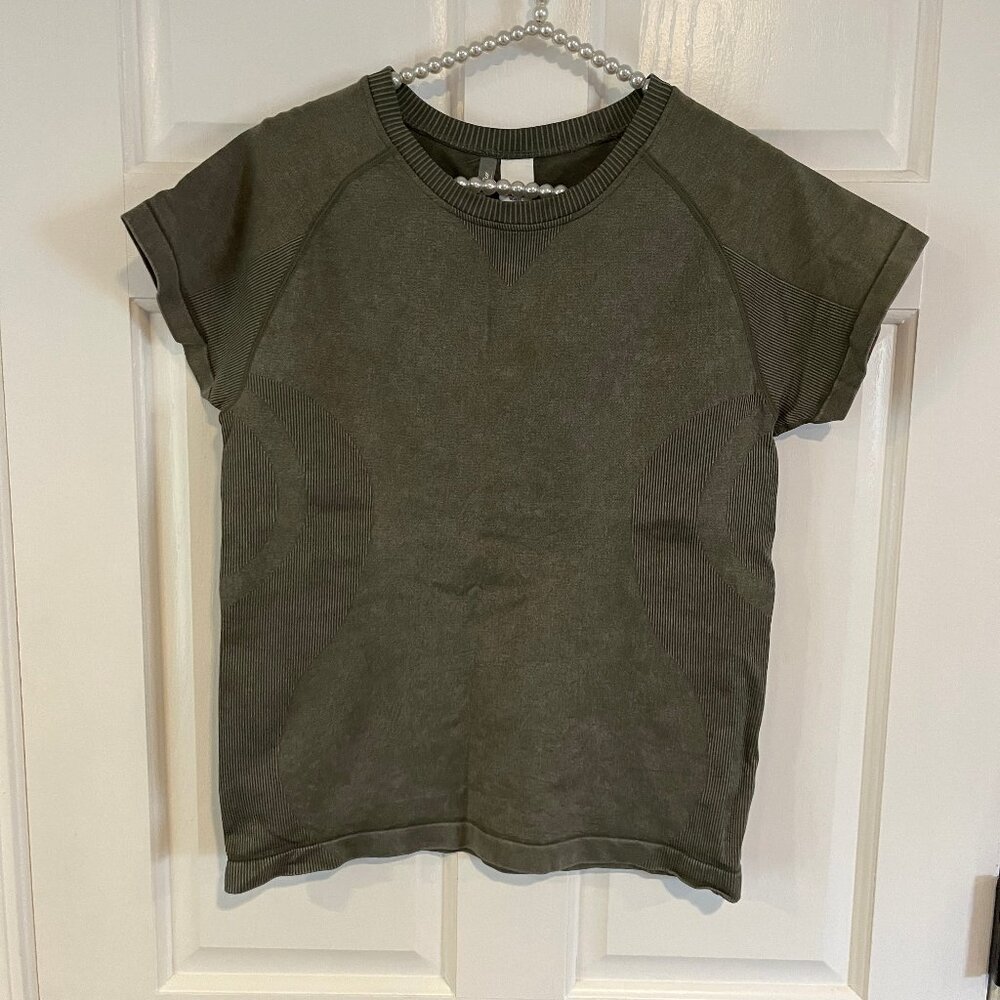 MTA Sport Ladies Green Crew Neck Short Sleeve Activewear Top Plus Size 1X